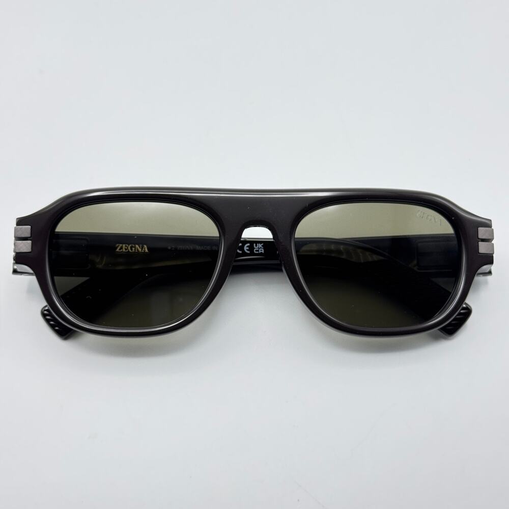 Ermenegildo Zegna Sunglasses EZ0304 46N Brown Frame Green Lens 52-21-145 New